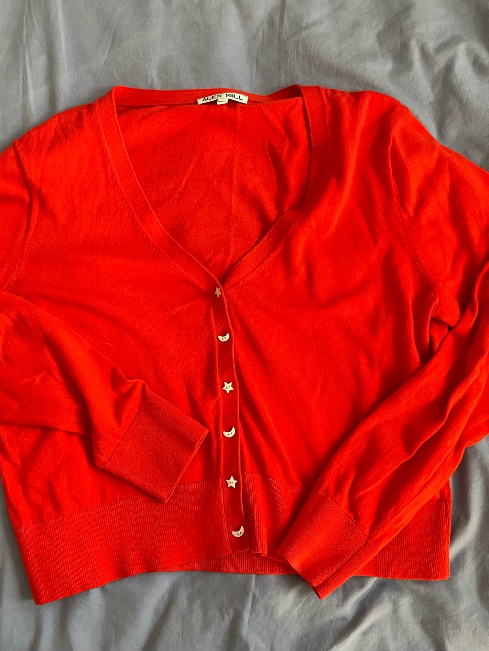 Alex Mill Red V-Neck Cardigan Sweater large